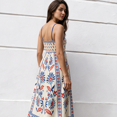 Azalea Print Spaghetti Dress