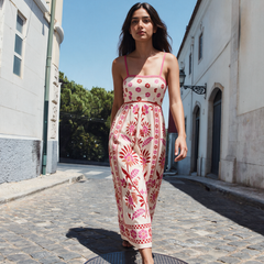 Blooming Scarlet Floral Maxi Dress