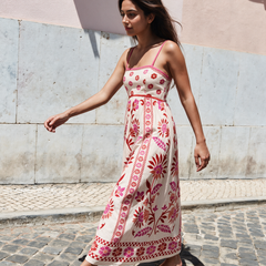 Blooming Scarlet Floral Maxi Dress