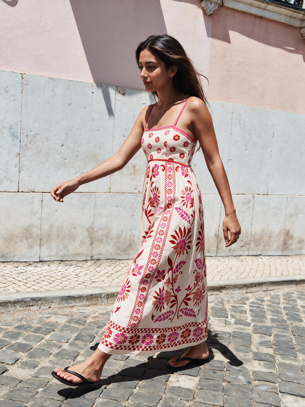 Blooming Scarlet Floral Maxi Dress