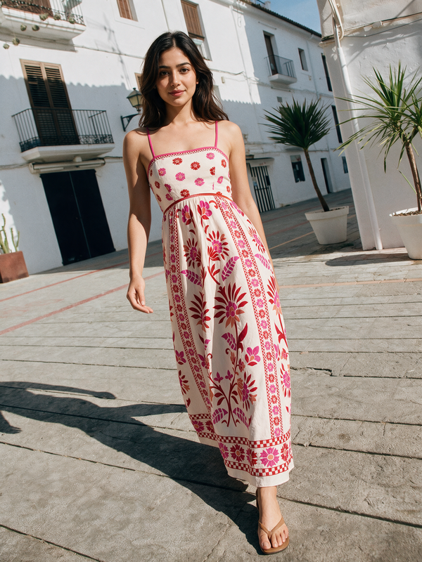 Blooming Scarlet Floral Maxi Dress