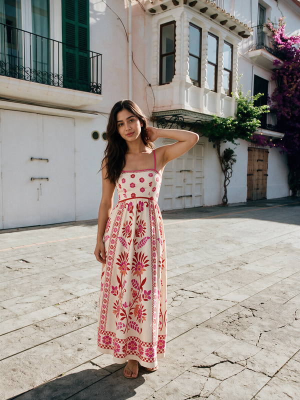 Blooming Scarlet Floral Maxi Dress