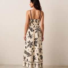 Tropical Off White Maxi Dress