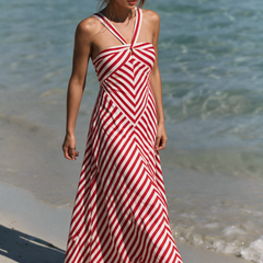 Halter Neck Red Strapy Dress