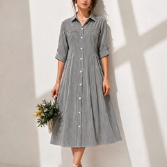 Pinstripe Shirt Dress