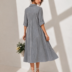 Pinstripe Shirt Dress