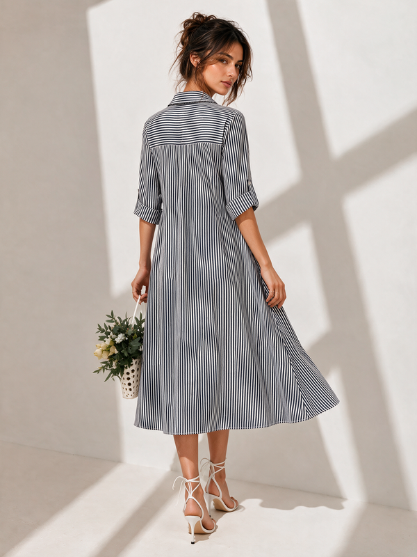 Pinstripe Shirt Dress