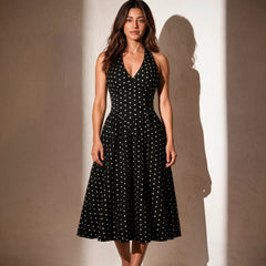 Polka Halter Neck Dress
