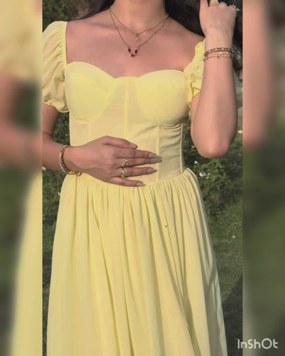 Yellow corset dress
